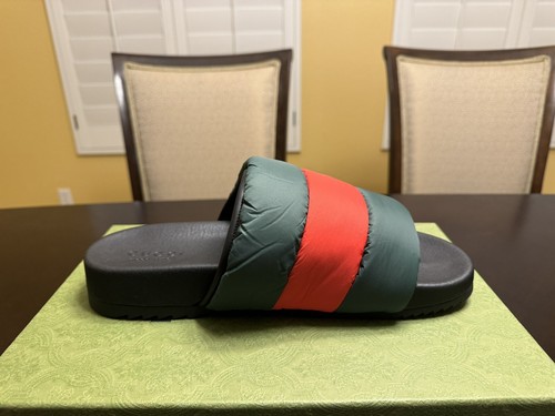 Pre-owned Gucci Logo Colors Padded Slide Sandals Size 38 / Us 8 In Multicolor