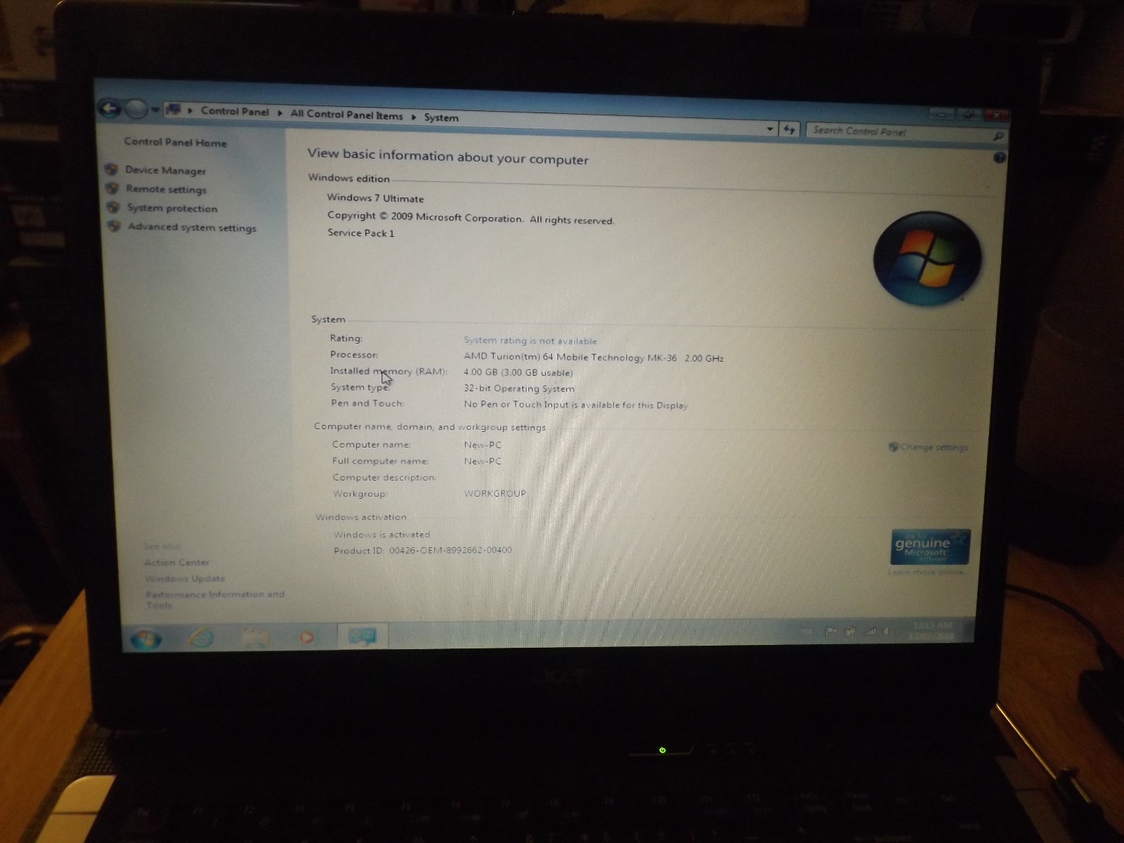 Acer Aspire 5740 15.6