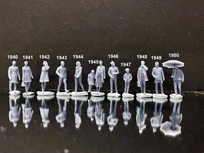 1:64 Figures  - Resin / unpainted - For Dioramas #401 Miniature Figures 164 Fig