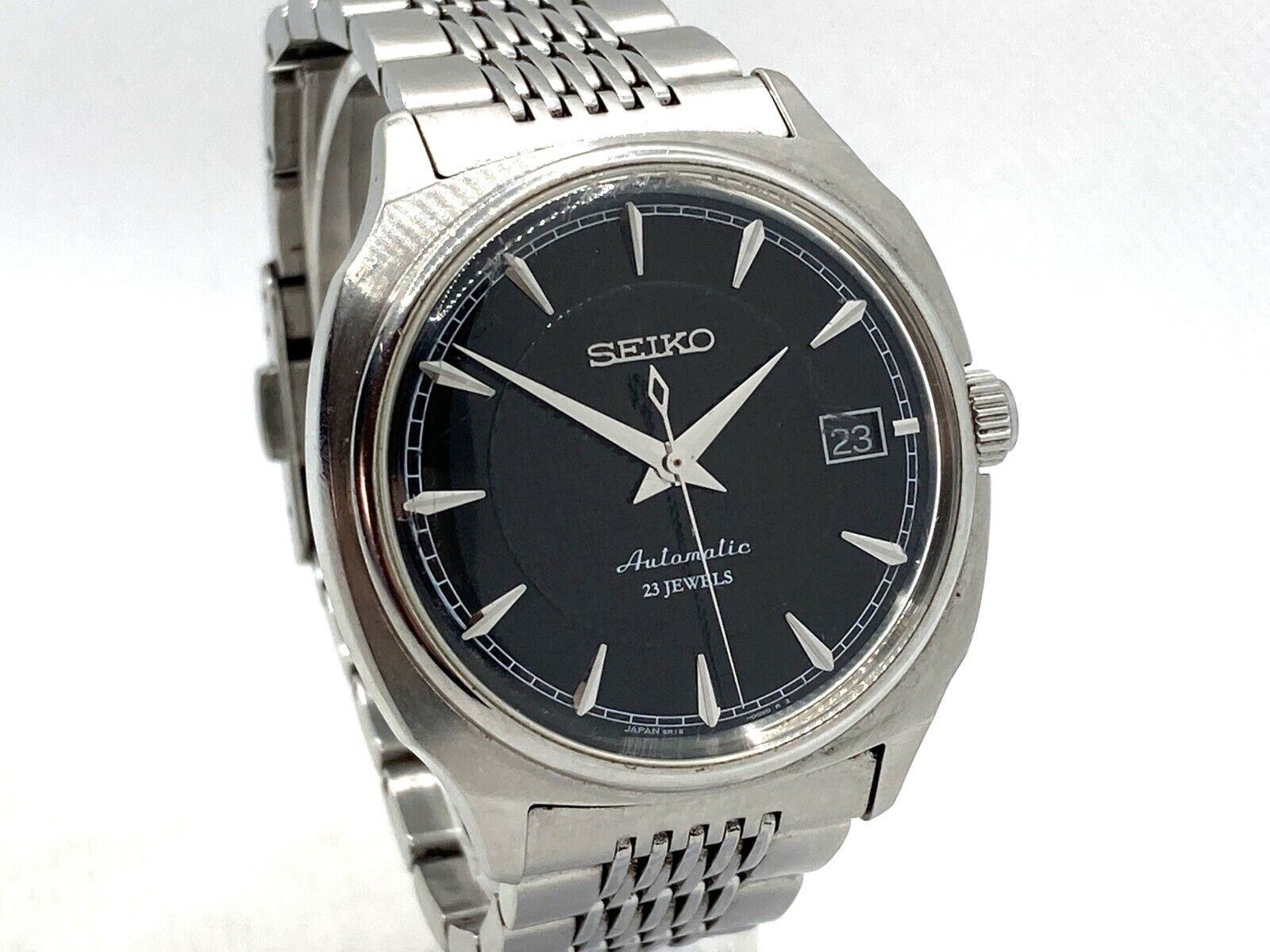 Auth SEIKO Mechanical Automatic Men's Wristwatch Black Dial Auth SEIKO Mechanical Automatic Men's Wristwatch Black Dial