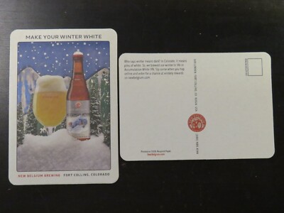 BEER Coaster ~ NEW BELGIUM Brewing Co Accumulation Winter White IPA ~ COLORADO