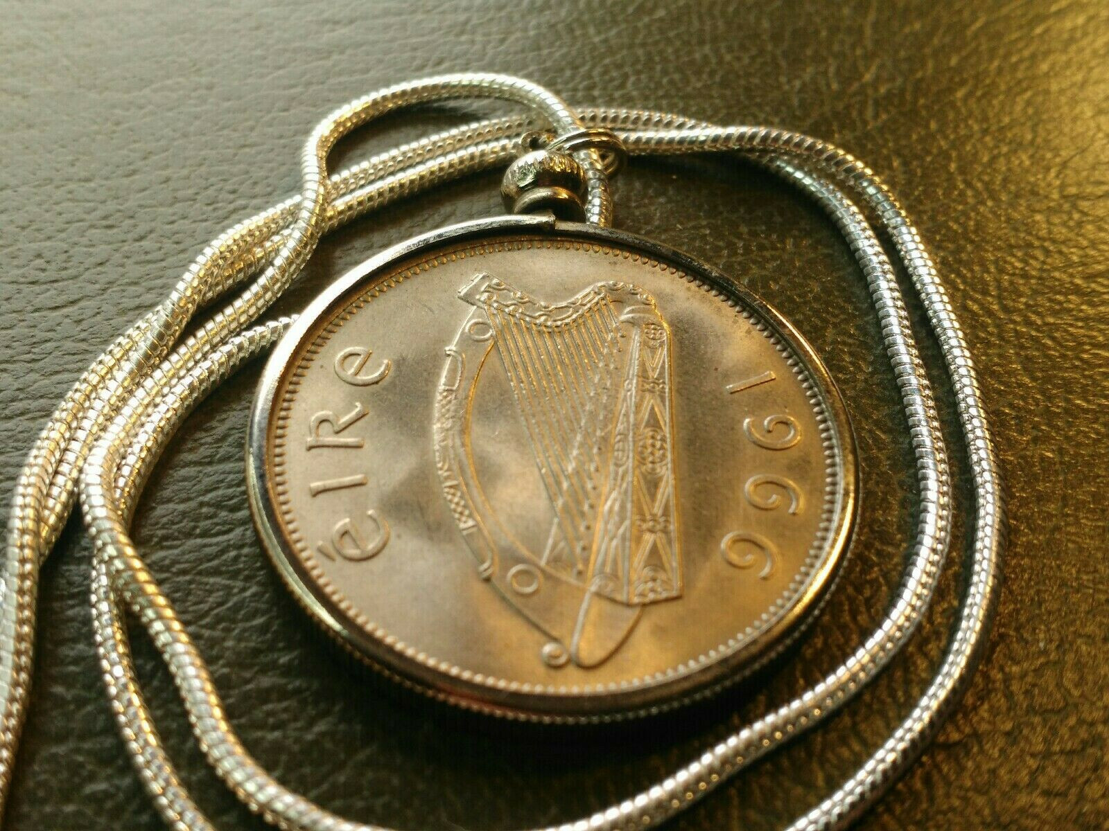 1966 Mint IRISH 1/2 Crown Stallion Coin on a 24