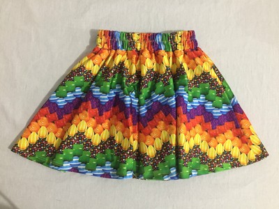 Zara Terez Candy Crush Chevron Skater Skirt Multi-Color Big Girls Size M NWT!