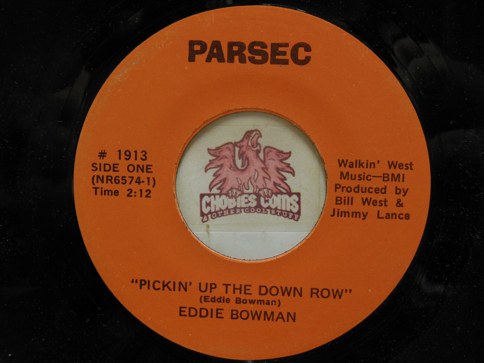 Eddie Bowman – Pickin' Up The Down Row / Gravy On A Bucket Lid, 45 RPM VG (15D)
