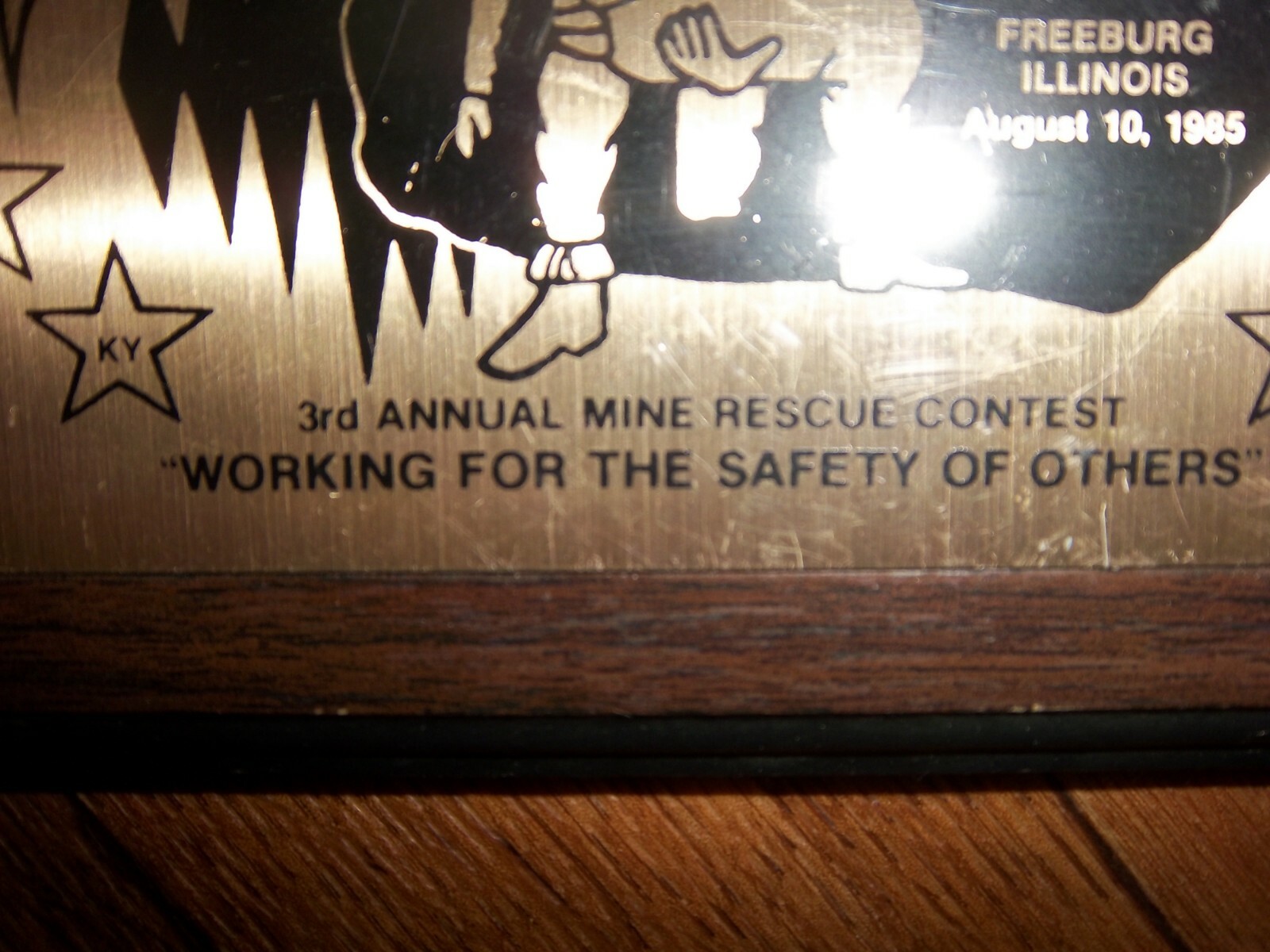 1985 Peabody Coal Company Plaque - 3rd Annual Mine Rescue Contest