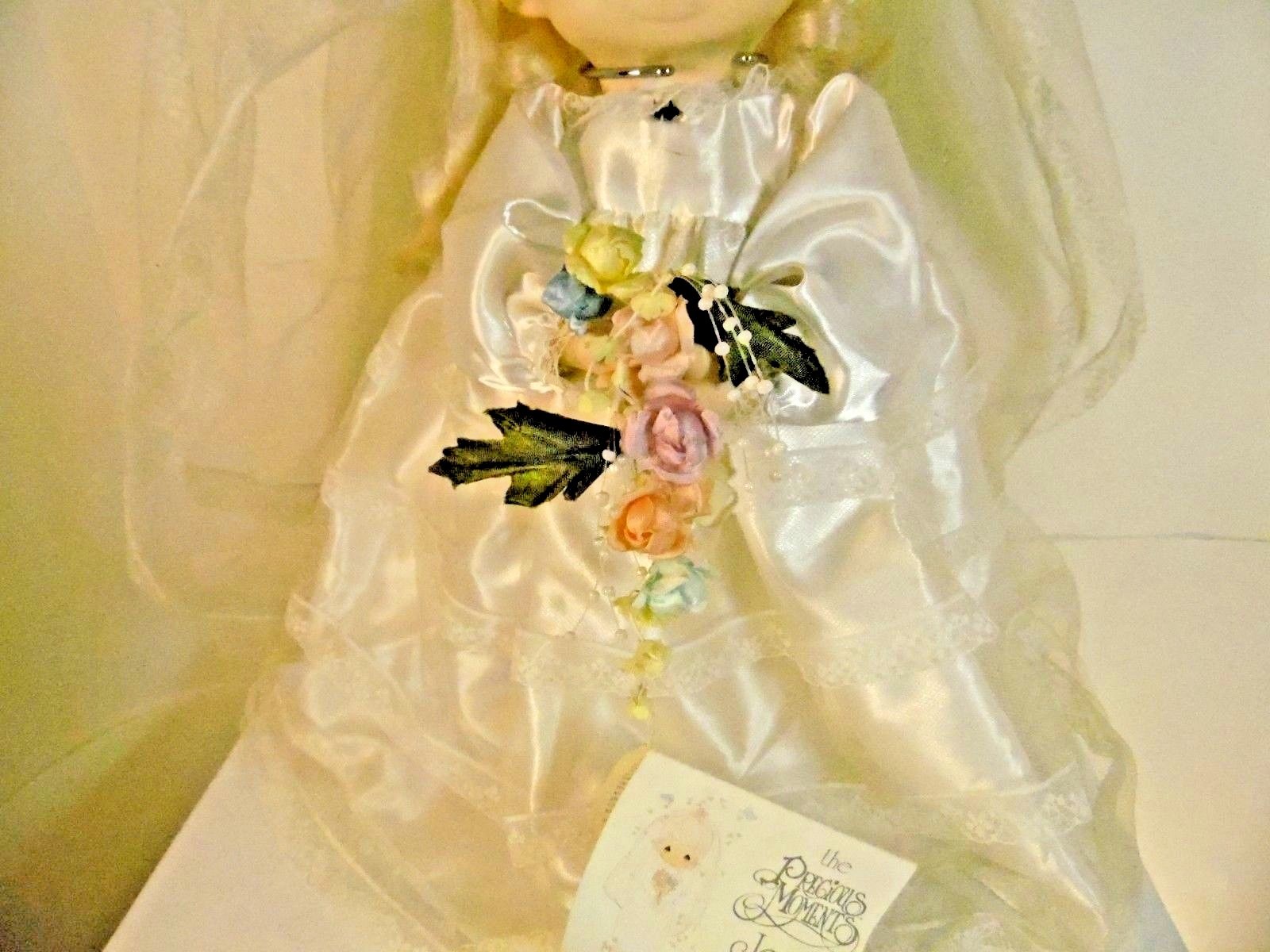 PRECIOUS MOMENTS Jessi doll 15 inch bride dress nice condition   XU1