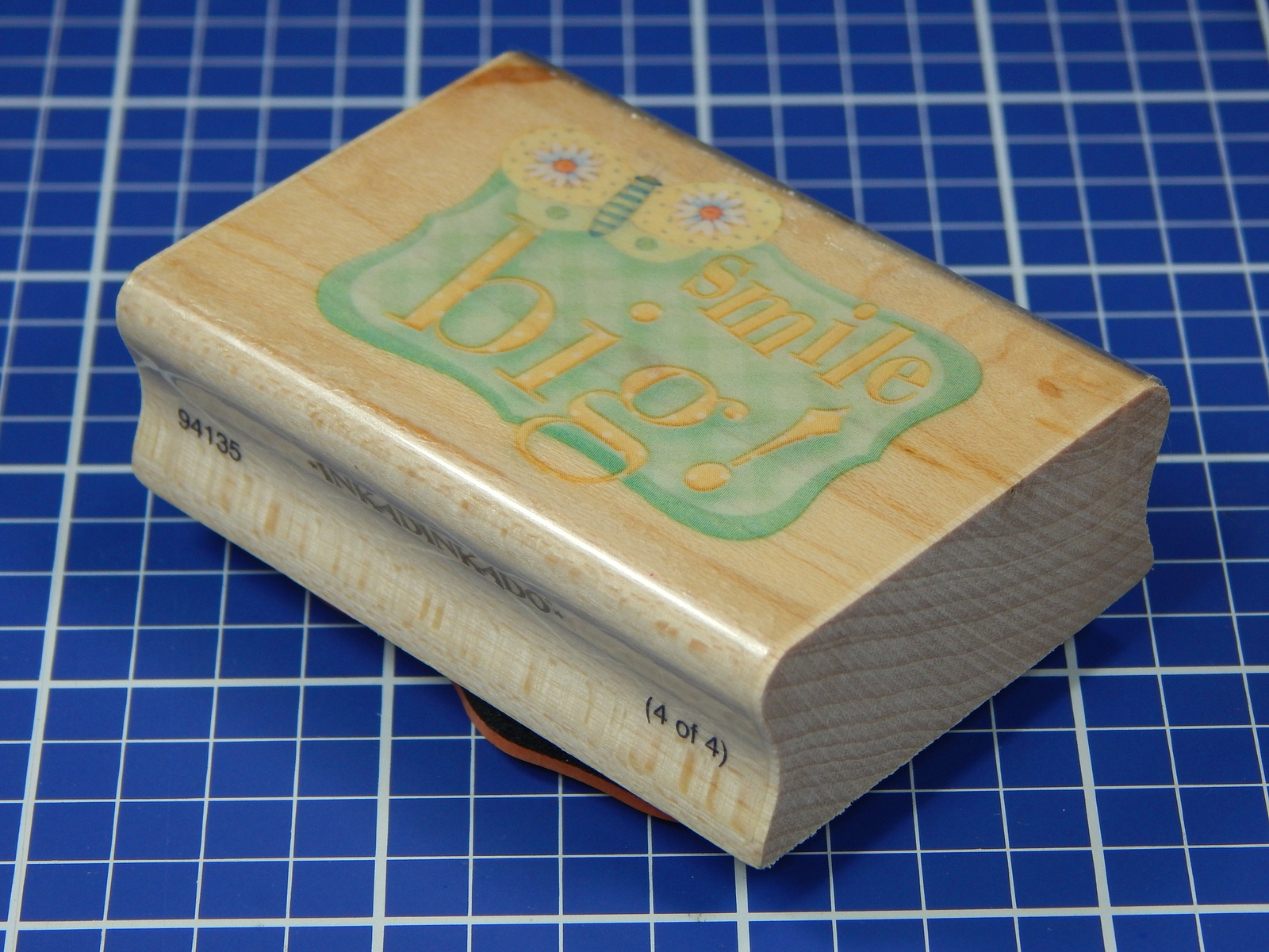 SMILE BIG, Wood Mounted Rubber Stamp by Tim Coffey, Inkadinkdo K & Company