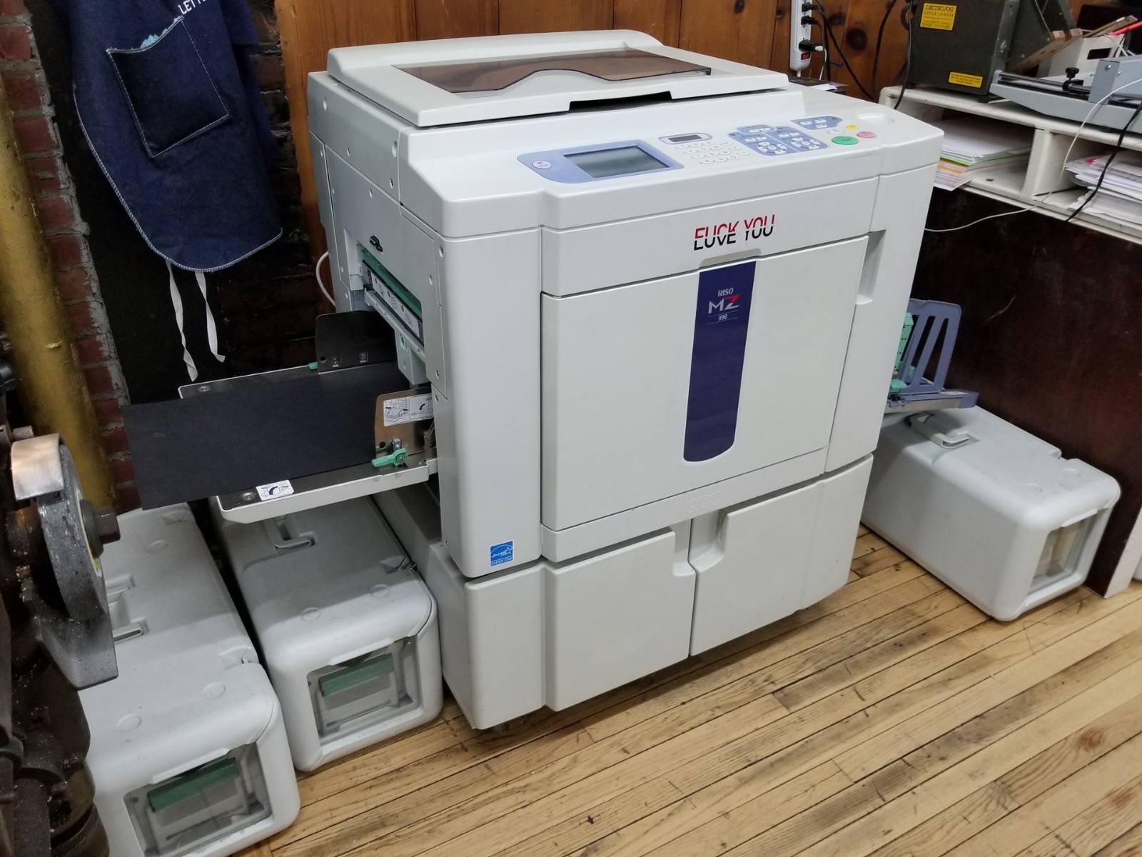 Riso Risograph MZ 990 UI EIGHT color drums networked RIP Mac PC low print count