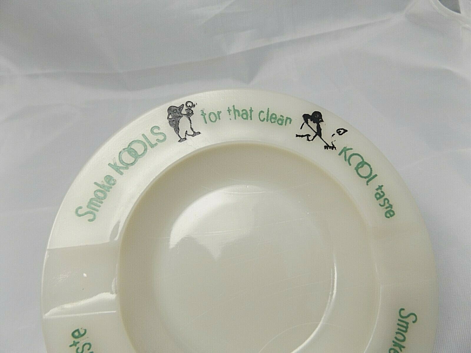 Vintage Kool Cigarettes Custard Glass Advertising Ashtray