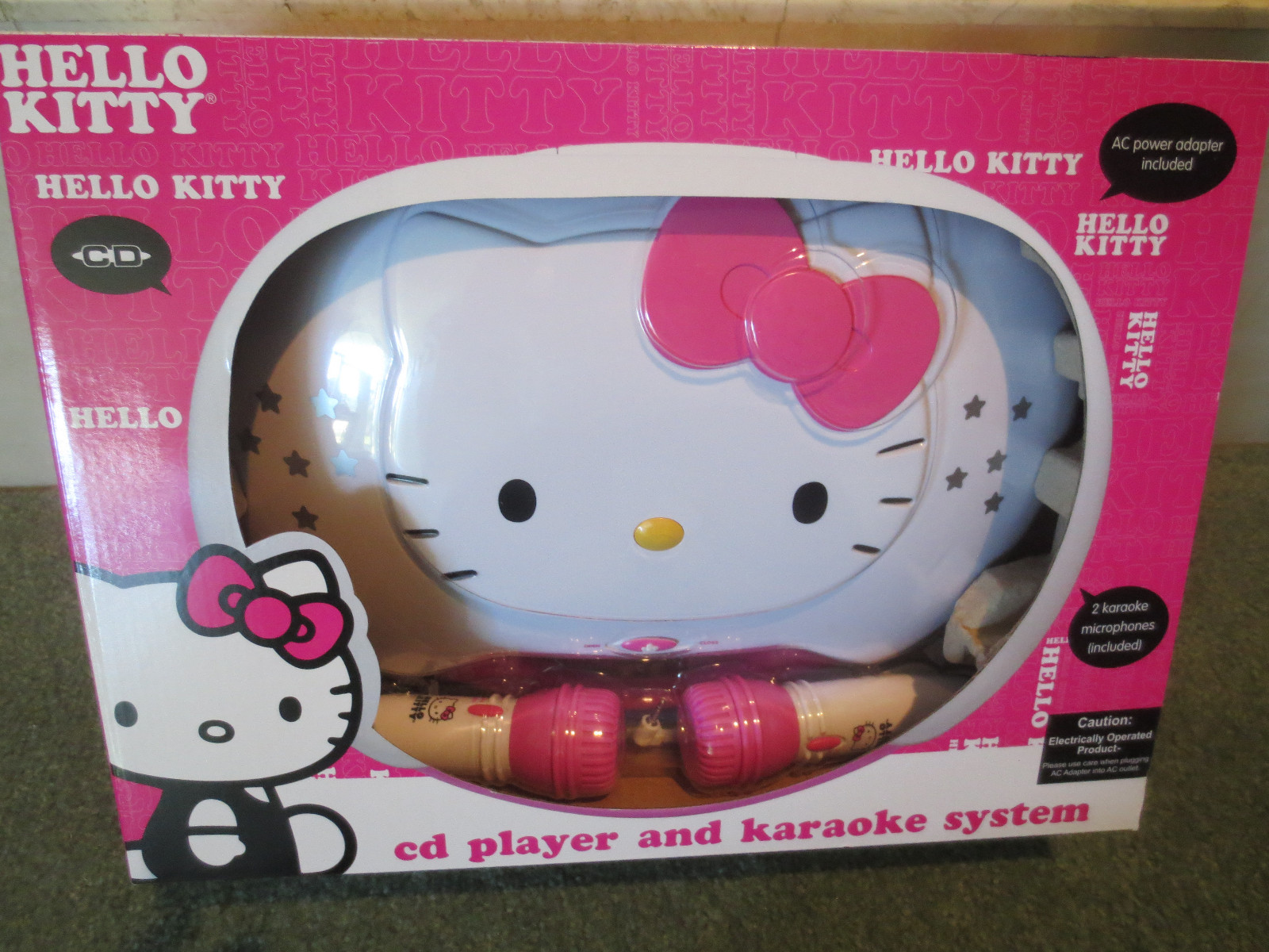 Hello Kitty CD PLAYER and KARAOKE SYSTEM KT2003CA CD-R/RW 2 MICOPHONES INCLUDED
