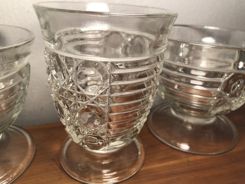 Federal Glass Clear Windsor Pattern Footed Sherbet Dishes (2) & Tumbler