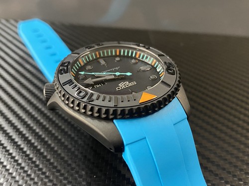 Pre-owned Seiko Srpd79 “miami Vice” Mod Watch - Custom Insert Chapter Ring Sapphire Glass