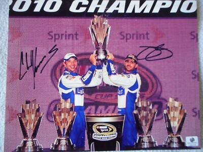Jimmie Johnson &Chad Knaus Signed 5 IN A ROW CHAMPIONSHIPS 8x10 Photo GAI-COA