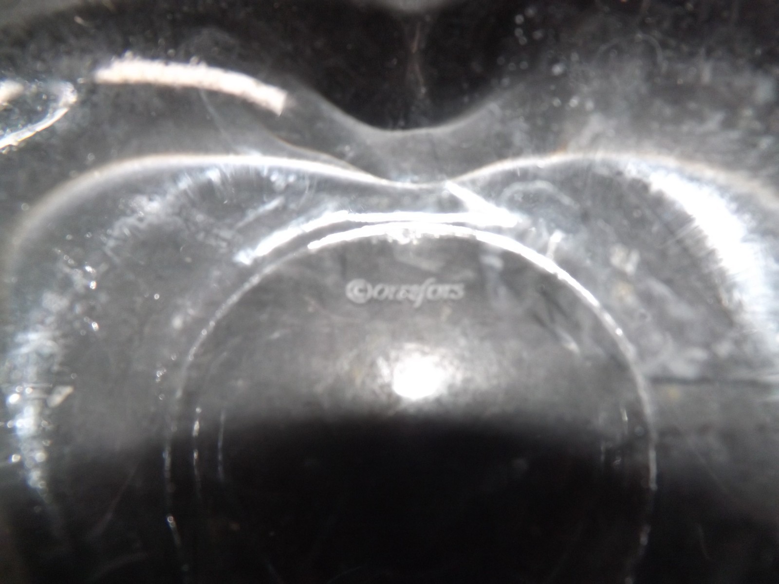 ORREFORS LABELED SIGNED HEAVY CRYSTAL ART GLASS HEART SHAPE DISH BOWL RARE FIND