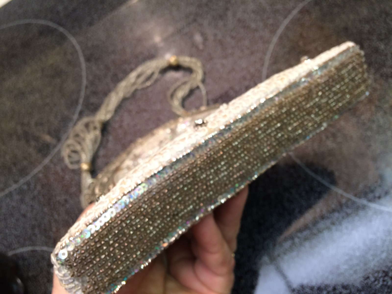 Beautiful Silver Art Deco ? Vintage ? Ladies Fancy Handbag Bling As Is