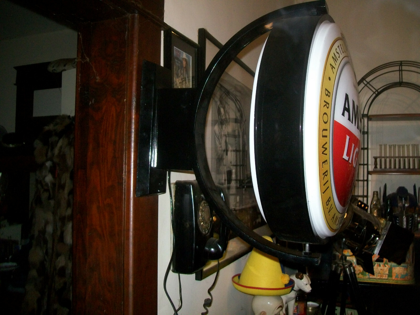 Amstel Light Rotating Revolving Round Beer Pub Sign Nice Vintage Motion WORKS