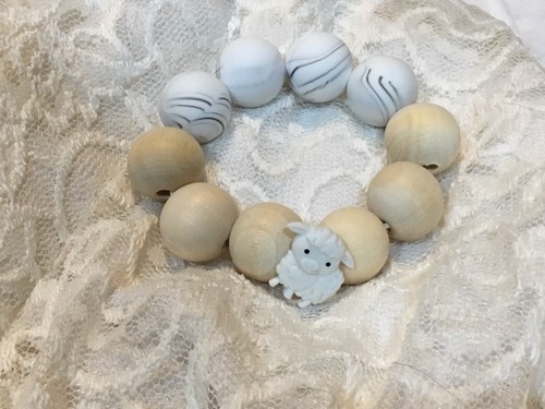 Boho Floral Baby Girl Headband, Bling Pacifier Clip, Lamb Solicone Bead Teether