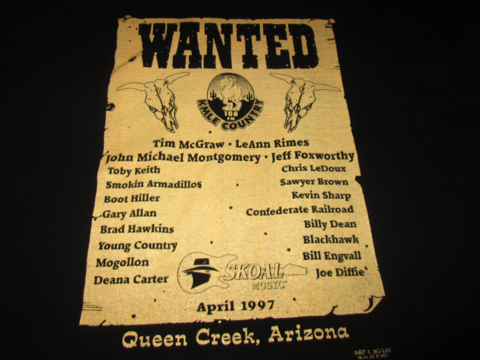 COUNTRY THUNDER U.S.A. CONCERT T-SHIRT 1997 XL TIM MCGRAW LEANN RIMES BLACKHAWK
