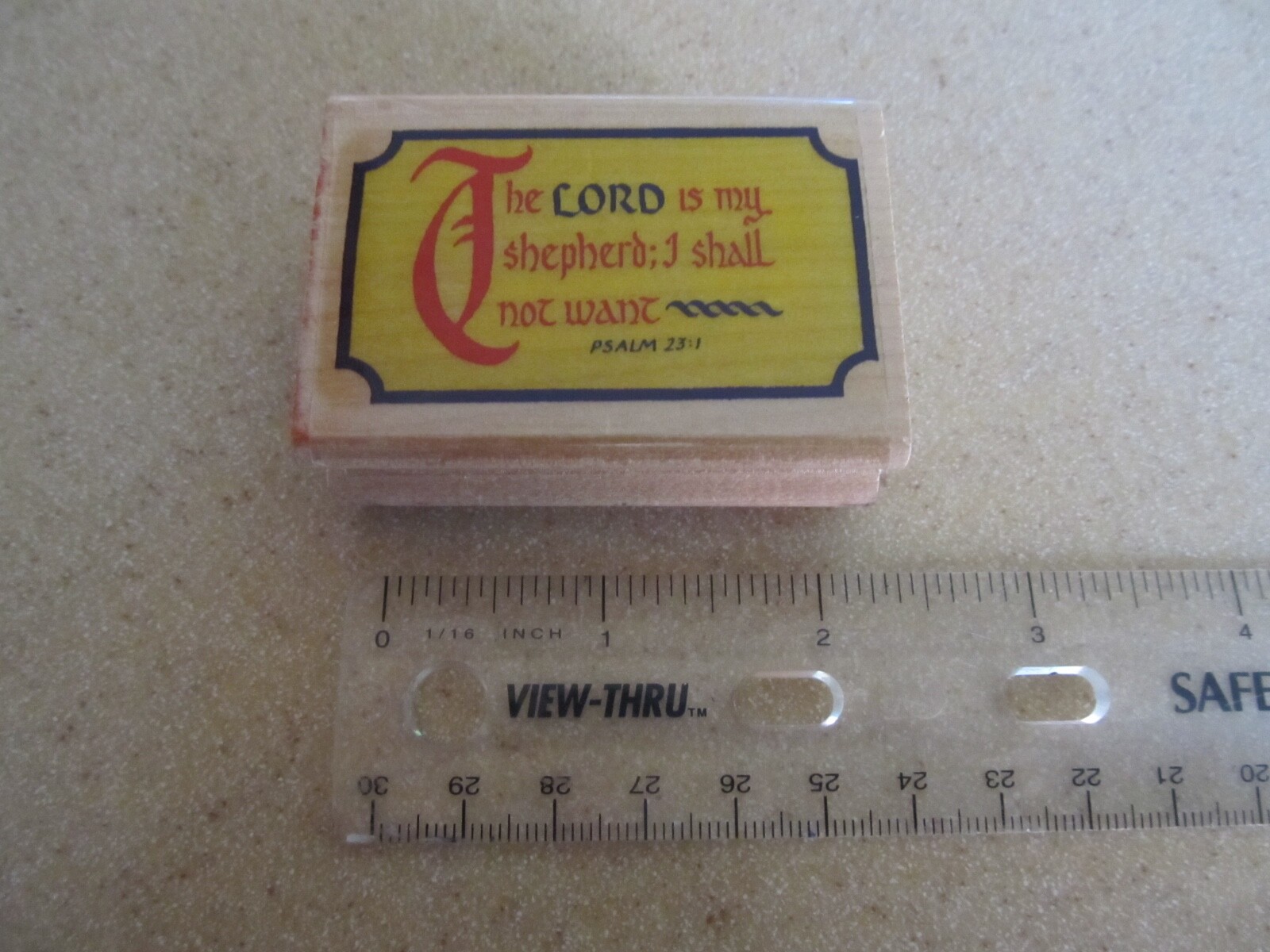 Psalm 23 Stamp Affair  The Lord is My Shepherd  wood wooden mounted  stamp