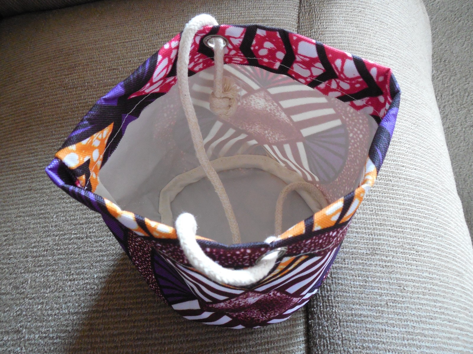 PLANT HANGER CANVAS ROUND MULTI COLORS ROPE HANGER 6