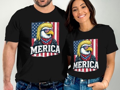 Patriotic Eagle T-Shirt, American Flag USA Freedom Tee for 4th of July Pride