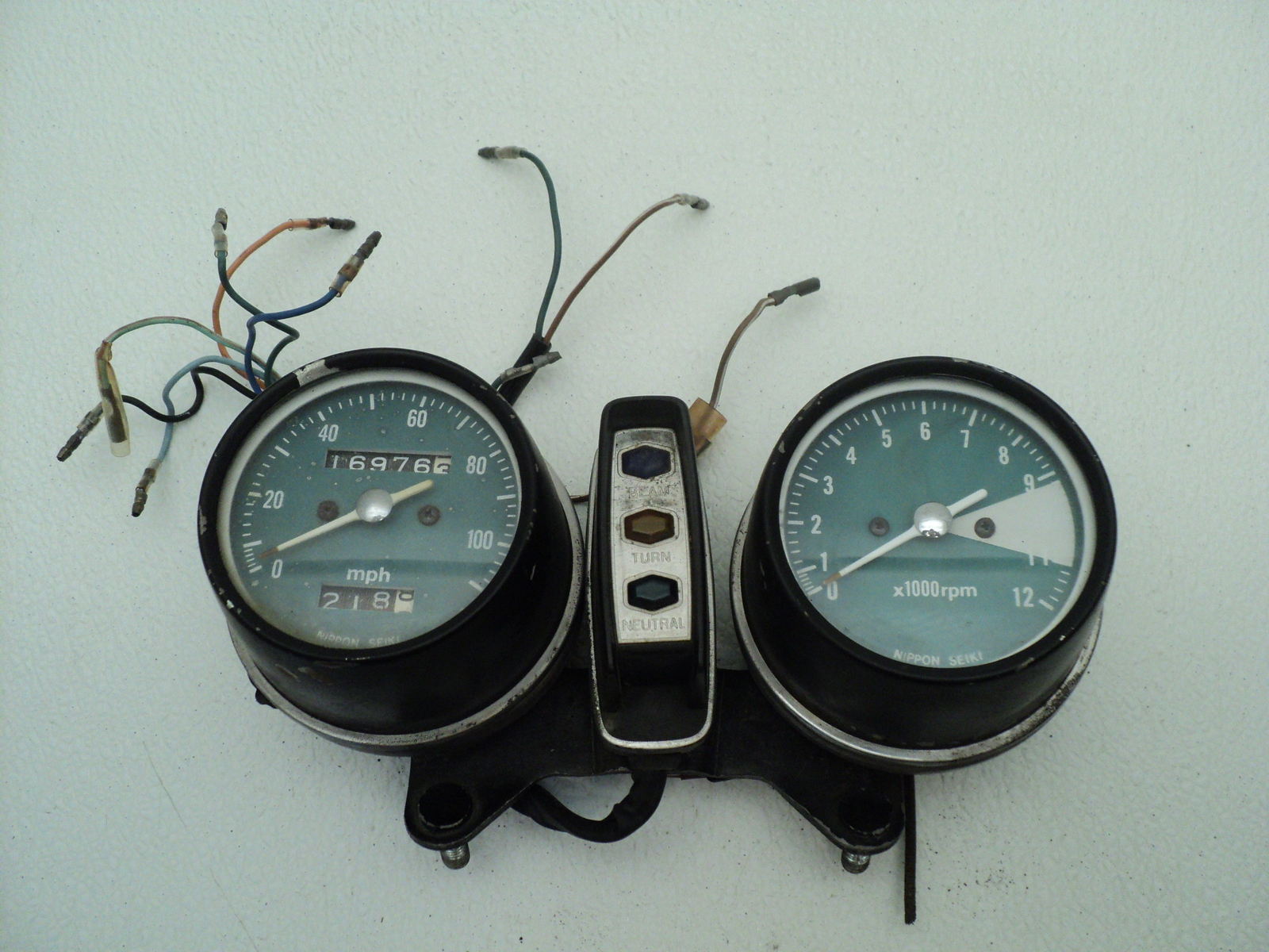 Honda CB350 CB 350 #E118 Instrument Cluster Gauges Housing Mount 