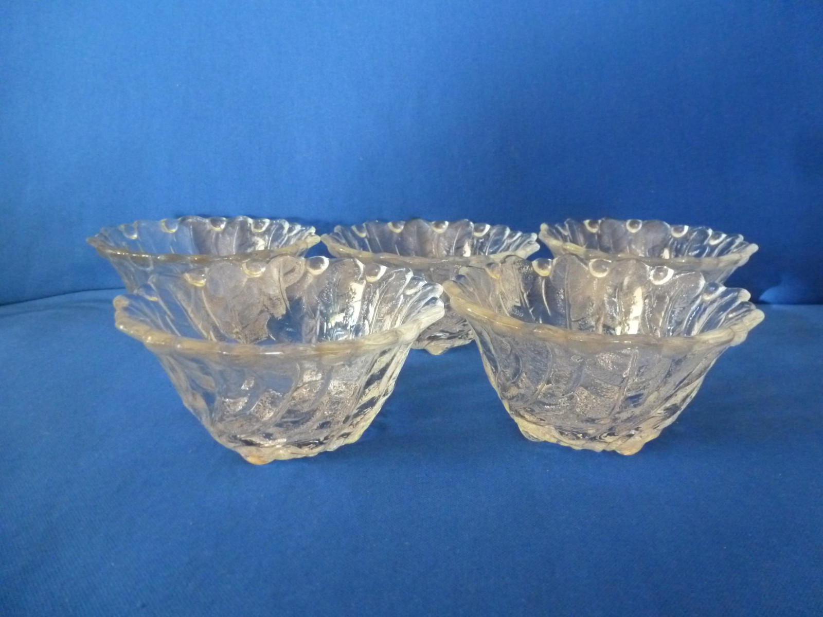 Vintage Indiana Glass Clear Wild Rose Berry Bowls, About 2 1/4