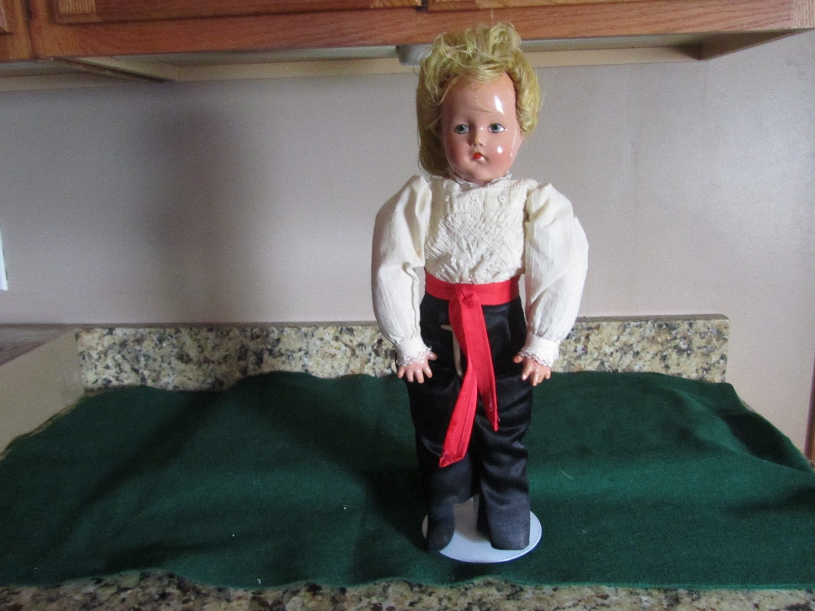 Vintage Antique Little Lady Anne Shirley Doll , 1940’s 17” ,Yarn Hair unmarked