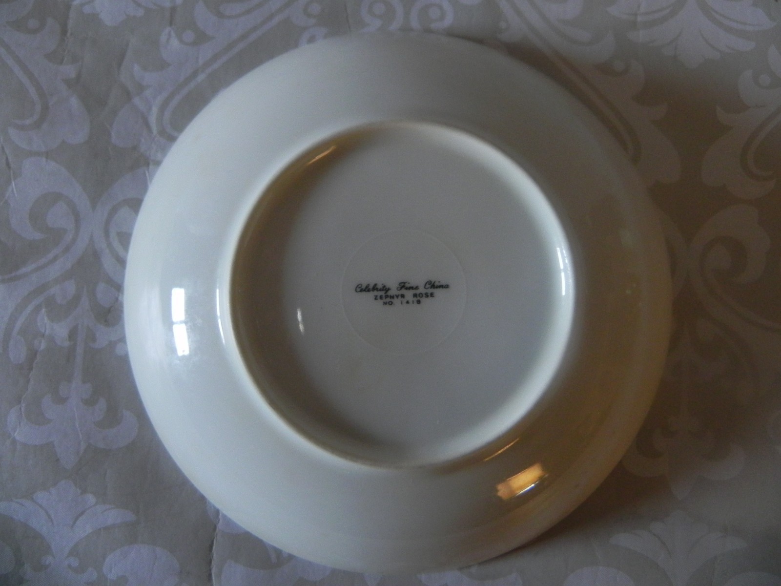 Celebrity Fine  China Zephyr Rose Cereal/Dessert Bowl Japan Vintage Silver Trim