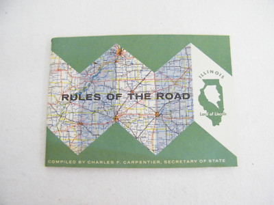Vintage 1960's Illinois Rules Of The Road For Driving Test