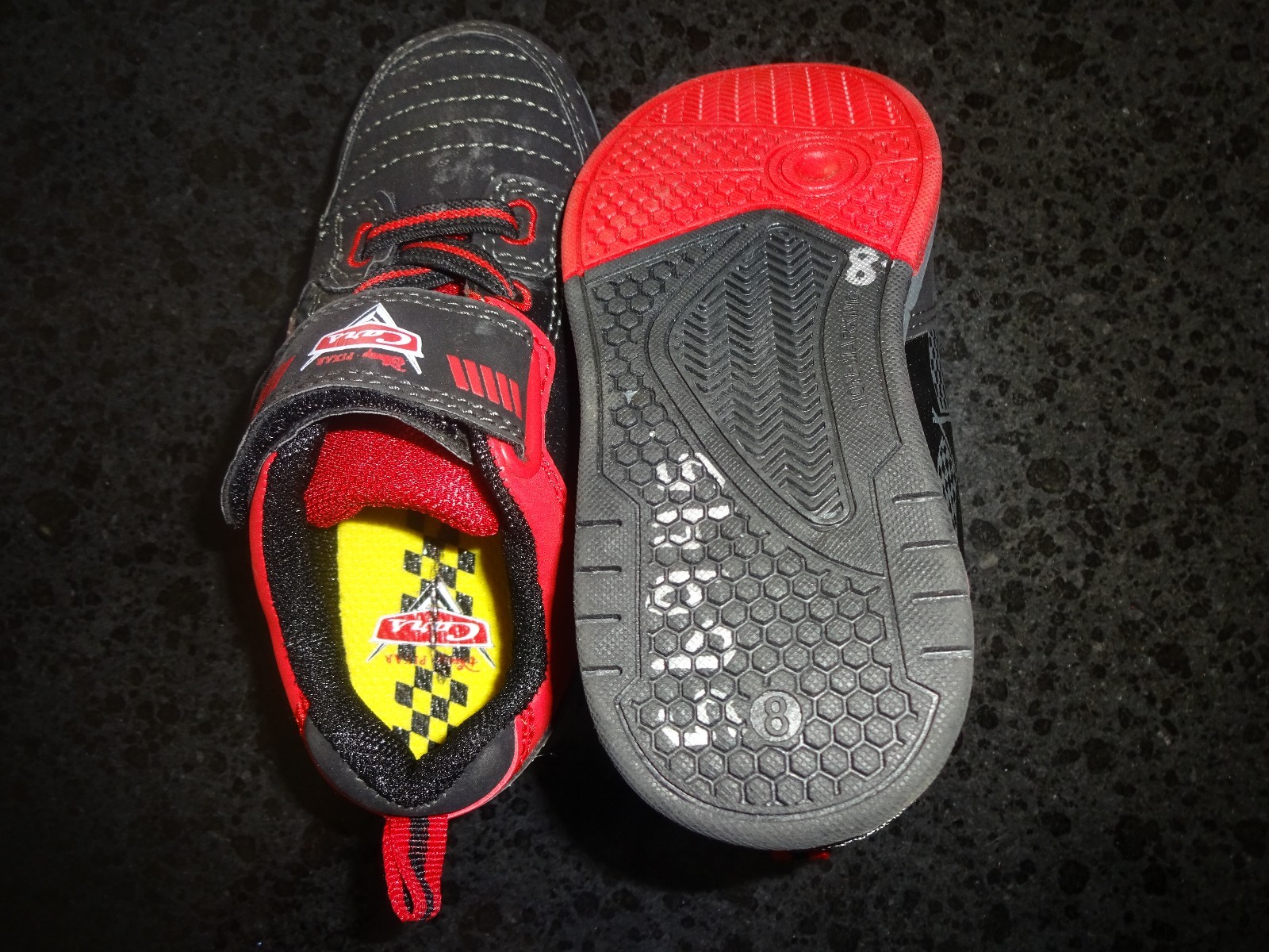 Disney Cars Baby Toddler Boy Light Up Strap Athletic Shoes Sneakers Black Red