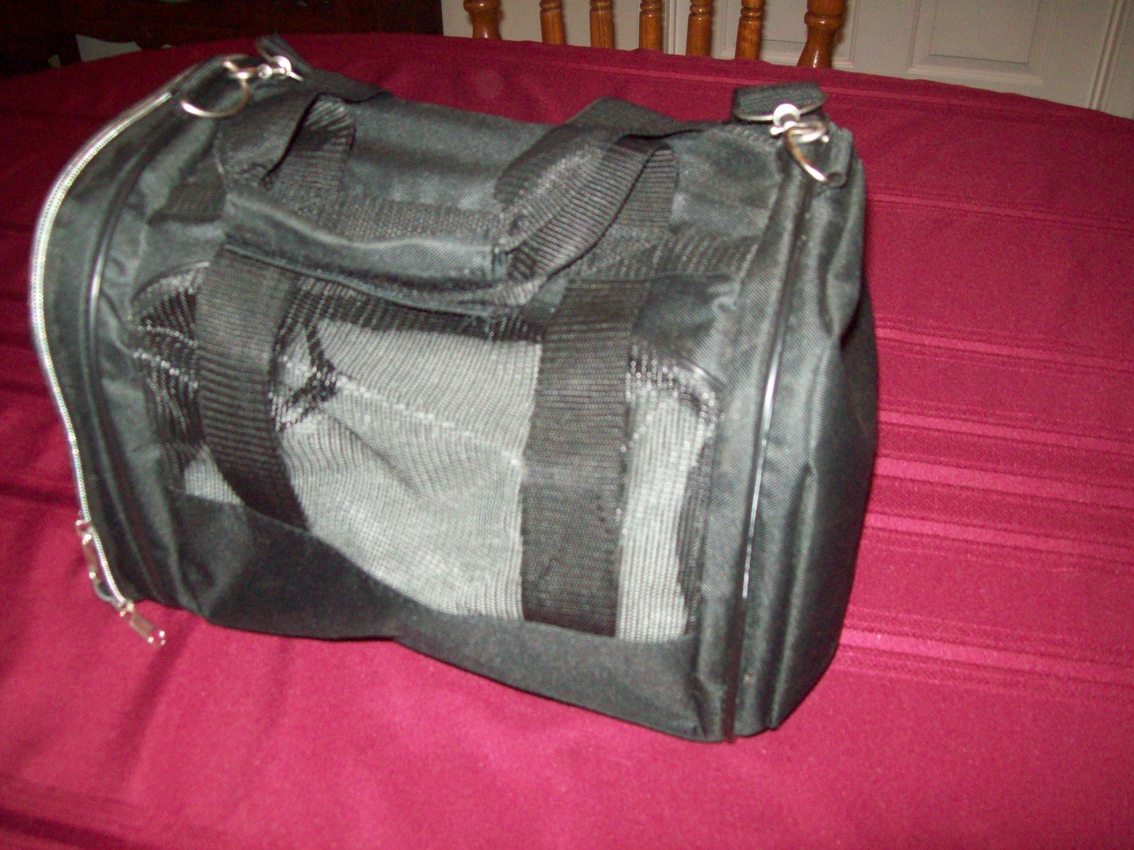 Travel Pet Carrier Small Black Tote Bag Soft Nylon Travel Mesh Bag Dog or Cat