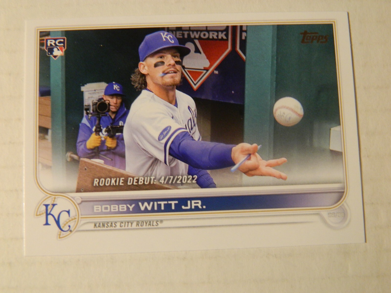 2022 Topps Update Rookie Debut Card of Bobby Witt Jr