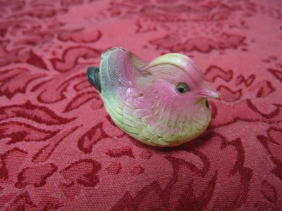 VINTAGE CELLULOID COLORFUL BIRD HEN CHICK FIGURE TOY