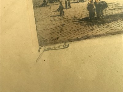 Vtg 20s 30s James Alphege Brewer Rheims Cathedral Church France Etching framed