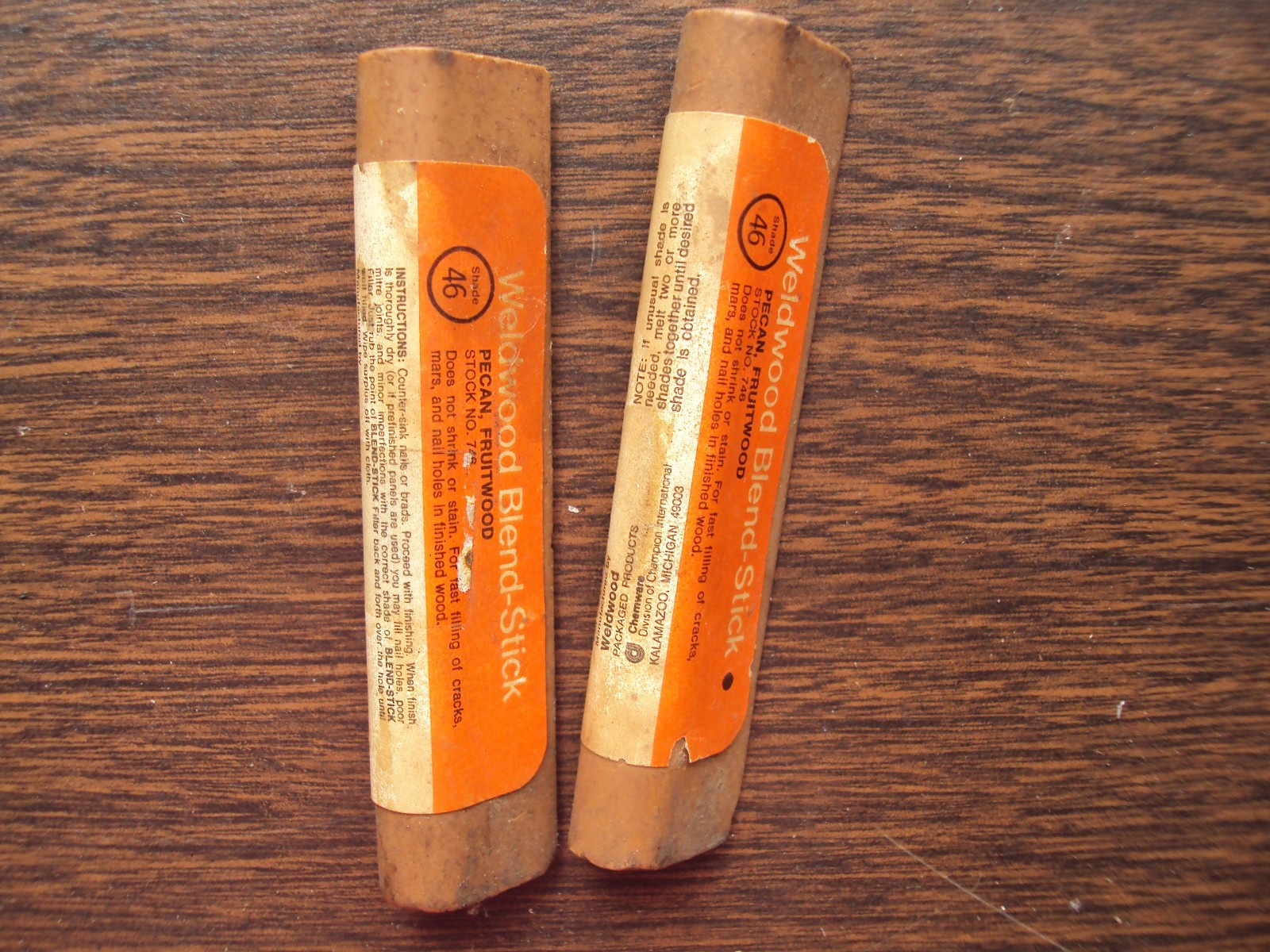 Blend Stick Two Pecan Fruitwood Shade 46 by Weldwood Fill Cracks Mars Nail Holes