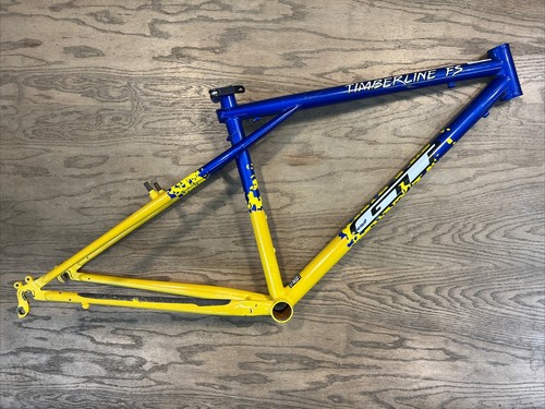 GT Timberline FS Mountain Bike Frame 1996 Yellow Blue 16.5” Steel