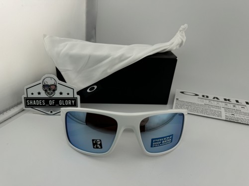 Pre-owned Oakley Drop Point Polished White Prizm Deep Water Polarized Sunglasses Oo9367-14