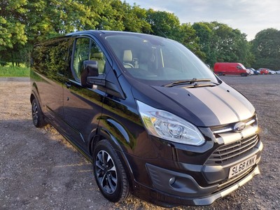 2018 FORD TRANSIT CUSTOM 290 ECOBLUE SPORT LWB AUTO VERY LOW MILES IN BLACK FSH