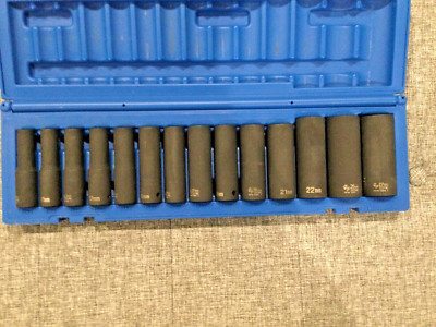 Grey Pneumatic 1412MD 14 Pc. Metric Deep Impact 6Pt.Socket Set