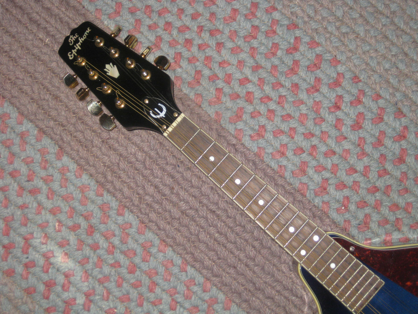 Epiphone Mandolin Electric Passive Pickup Blue MM30E with Hard Shell Case