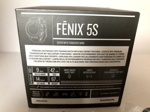 Garmin Fenix 5s Turquoise and Silver