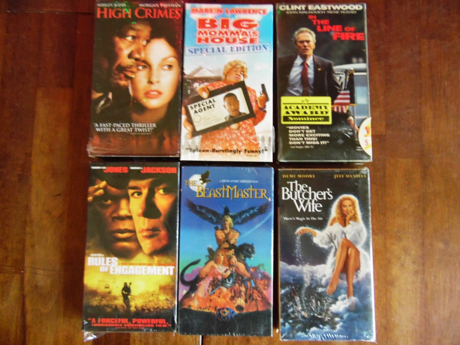 44 USED MIX LOT OF VHS TAPES W/SOME/MOSTLY SLIPCOVERS
