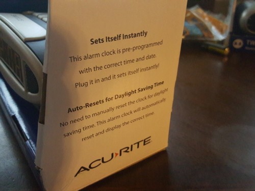 AcuRite 13027A Intelli-Time Digital Alarm Clock #H3M