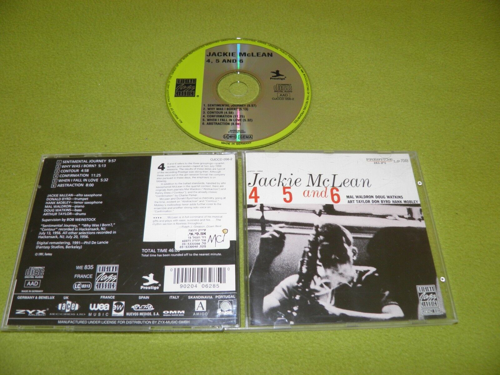 Jackie McLean - 4, 5, 6 RARE 1991 IMPORT Prestige NM Remastered RVG Hank Mobley Jackie McLean - 4, 5, 6 RARE 1991 IMPORT Prestige NM Remastered RVG Hank Mobley