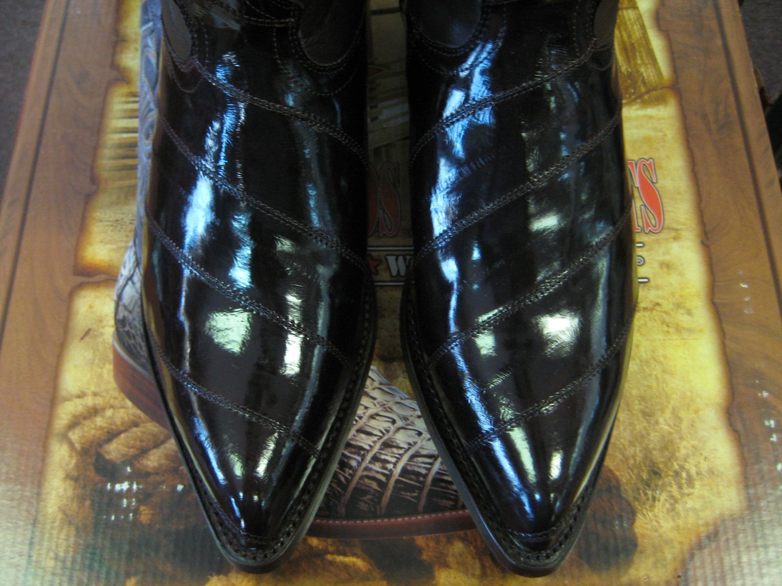 Pre-owned Los Altos Boots Los Altos Men Brown Genuine Eel Western Cowboy Boot J-toe (ee+) 990807