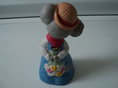 Vintage Bell Mouse Porcelain Blue Overalls JASCO, Taiwan Collectible
