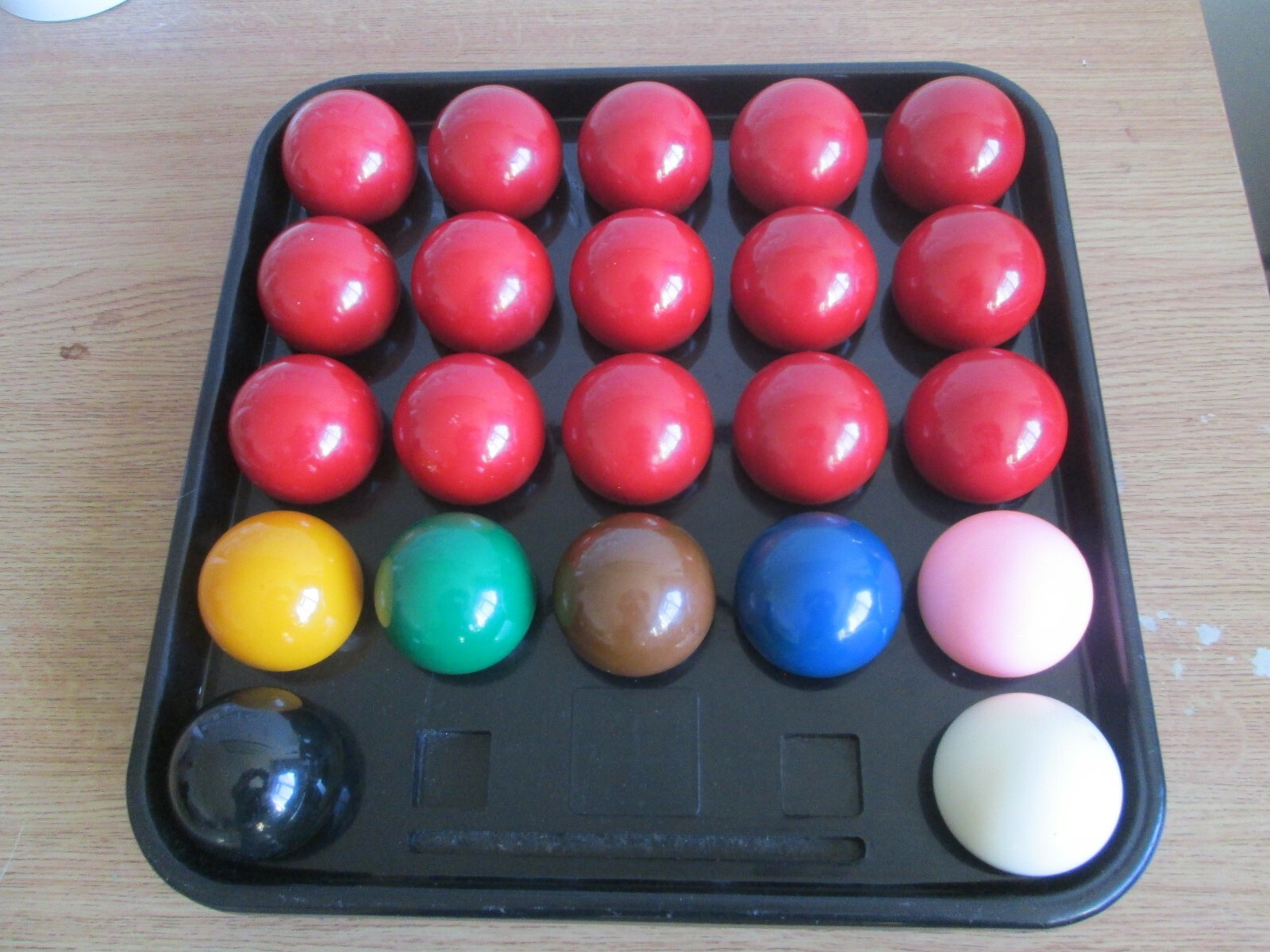Used full size snooker balls, tray and triangle Snooker Shop