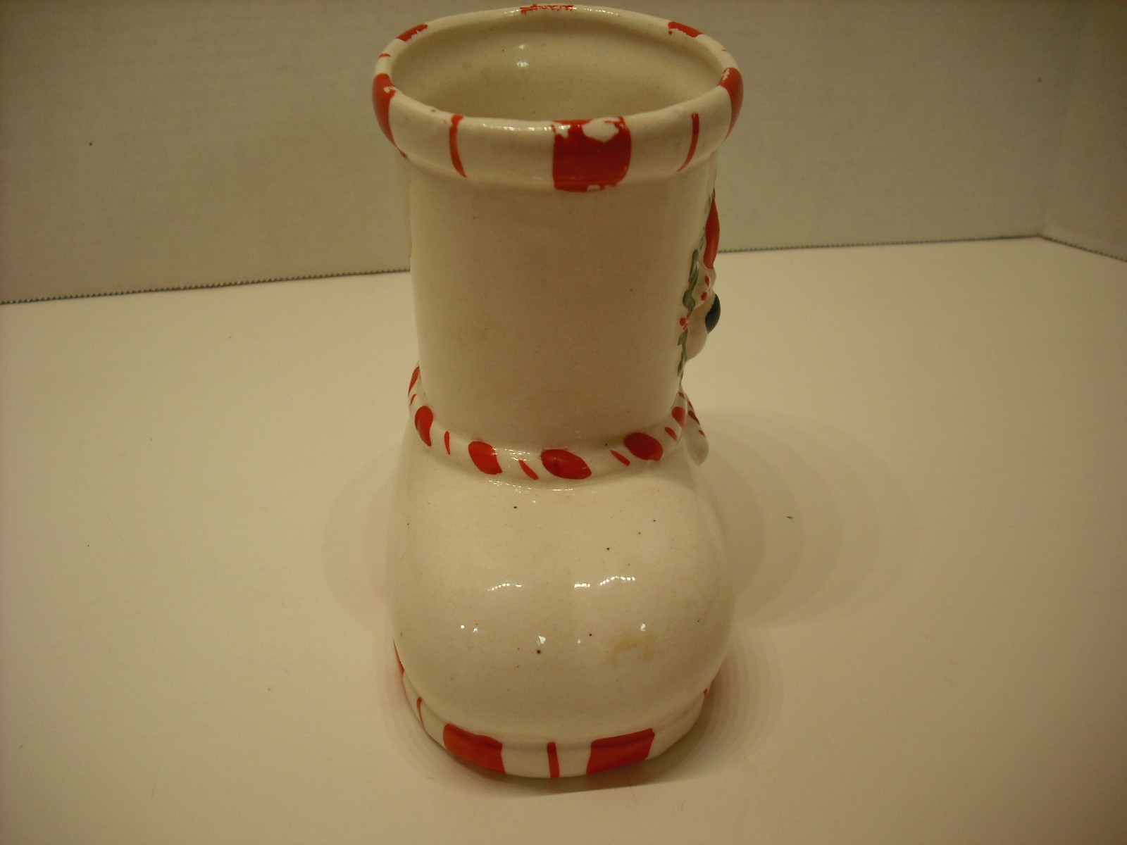 Vintage SANTA CLAUS Face Head Boot Christmas Planter Vase Candy Cane JAPAN