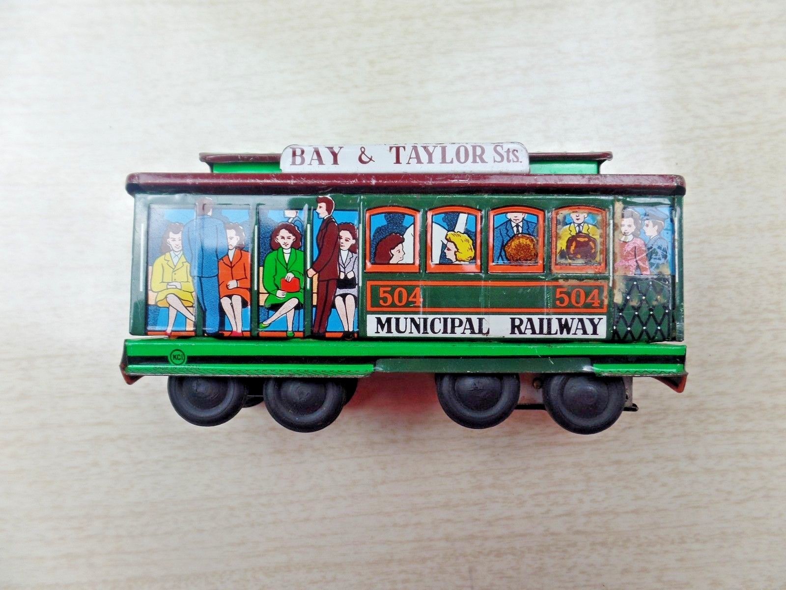 Vtg Modern Toys Tin Municipal Railway Bay Taylor Powell Market 504 RARE Japan